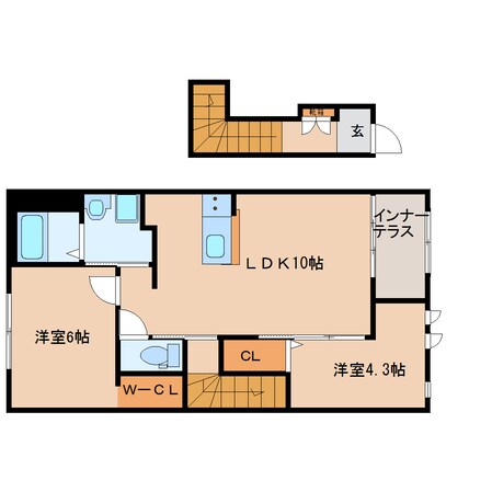 大和西大寺駅 バス14分  平城中山北口下車：停歩2分 2階の物件間取画像